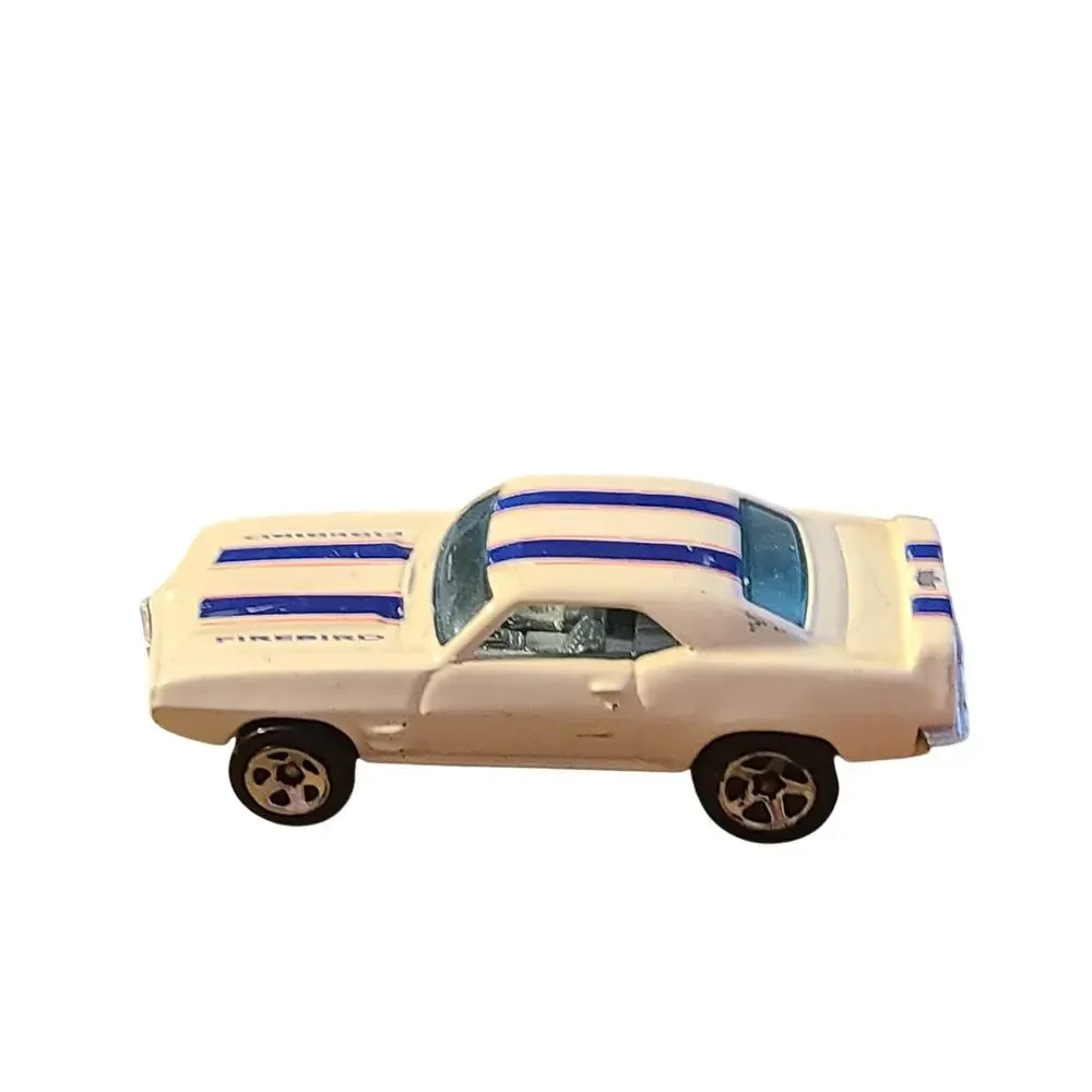 Hot Wheels 1969 Firebird Trans Am White With Blue T/A Stripes Chrome Interior